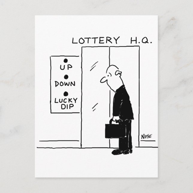 Elevator or Lift in a Lottery Headquarters Cartoon Postcard (Front)