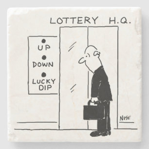 Elevator or Lift in a Lottery Headquarters Cartoon Stone Coaster