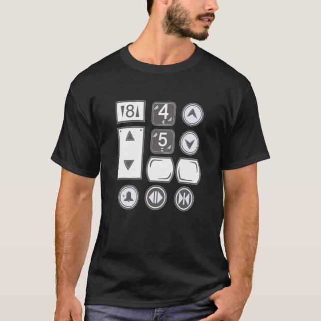 Elevators Lift I Elevator Buttons I Elevator Mecha T-Shirt (Front)