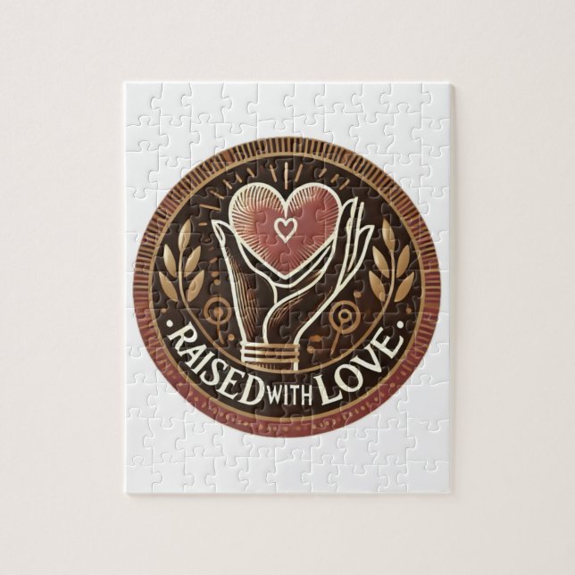 Élevé avec Love Logo Puzzle (Vertical)