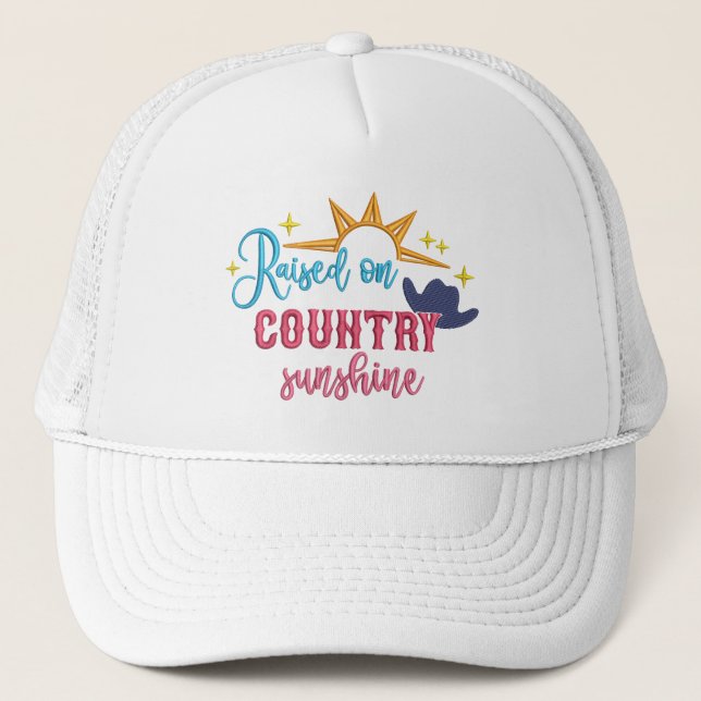 Élevé sur Country Sunshine Cote Cowboy Casquette (Devant)