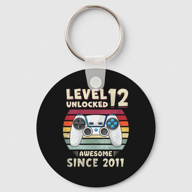 Eleven 11yr Bday Boy Funny Gamer 11th 11 Year Old  Keychain (Front)