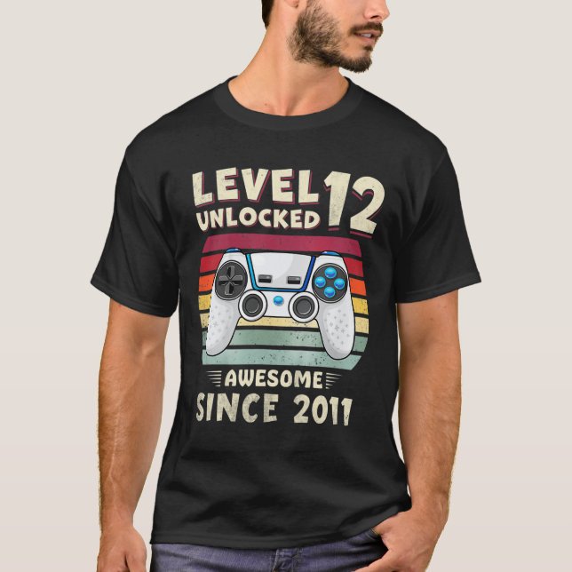 Eleven 11yr Bday Boy Funny Gamer 11th 11 Year Old  T-Shirt (Front)