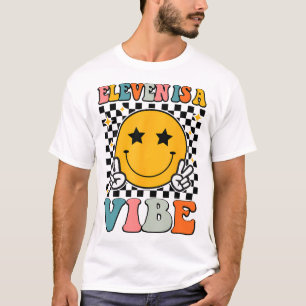 Eleven Is A Vibe Birthday Groovy Boys Girls Year O T-Shirt