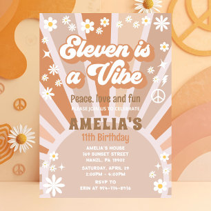 Eleven is a vibe birthday invitation