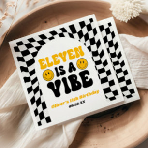Eleven Is A Vibe Retro 11th Birthday Party Napkin
