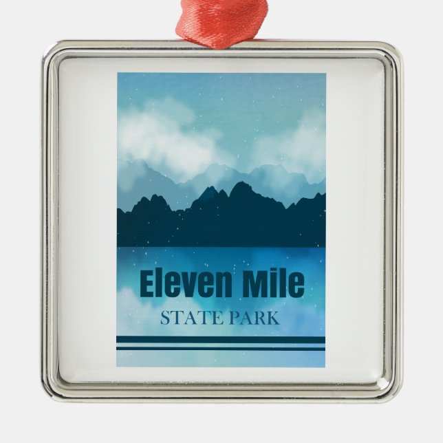 Eleven Mile State Park Colorado Reflection Metal Ornament (Front)