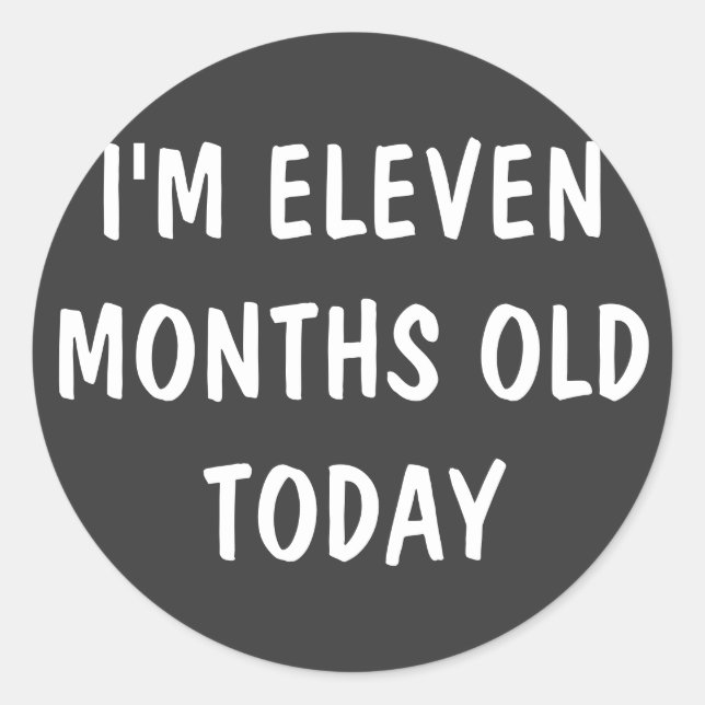 ELEVEN Month Old Baby Classic Round Sticker (Front)