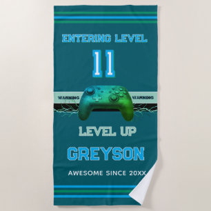 Eleven! Perfect 11 Year old Birthday Beach Towel