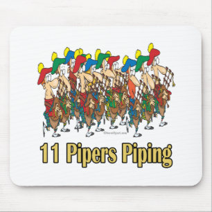eleven pipers piping  11th day of christmas mouse pad