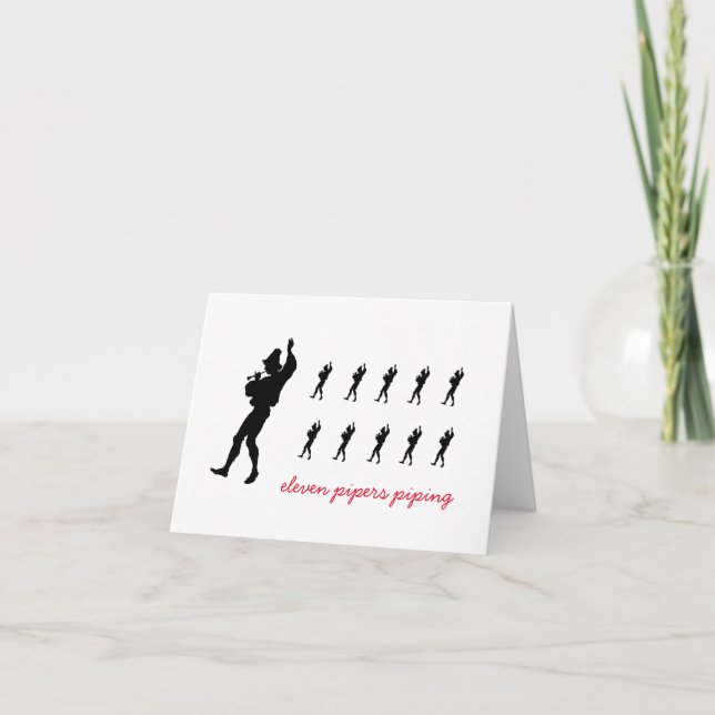 Eleven Pipers Piping Holiday Card (Front)