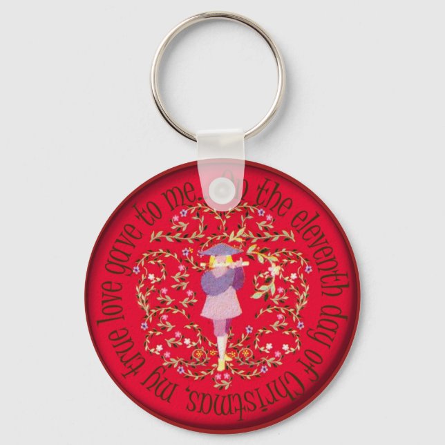 Eleven pipers piping keychain (Front)
