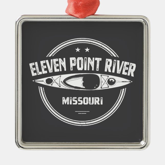 Eleven Point River Missouri Kayaking Metal Ornament (Front)