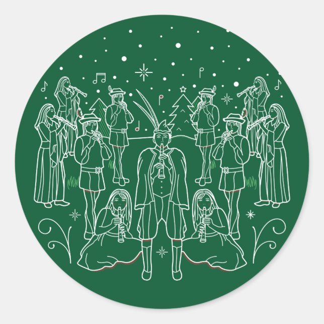 ELEVENTH DAY OF CHRISTMAS / Christmas Stickers (Front)