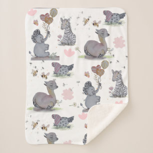 "Eleze Elephant & Polka Hen" Boganhues Blanket