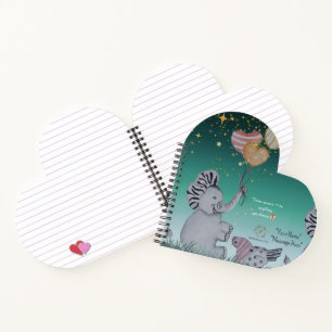 "Eleze Elephant & Polka Hen" Housse de Carnet rêvé