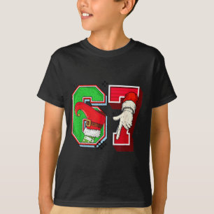 Elf 6 7 Christmas Santa Trendy Meme Six Seven Twee T-Shirt