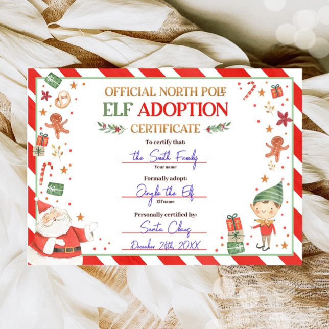 Elf Adoption Certificate Adopt an Elf Christmas Invitation (Creator Uploaded)
