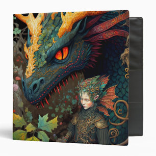 Elf And Dragon Fantasy Art Binder