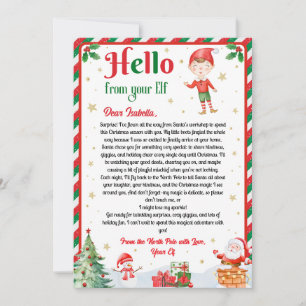 Elf Arrival Letter Hello From Your Elf Elf Notes Invitation