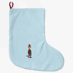 Elf At Attention blue Christmas stocking large