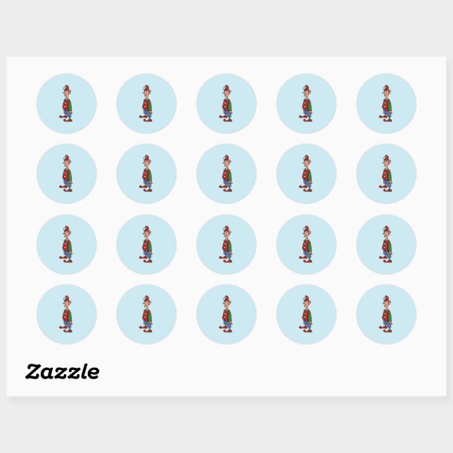 Elf at Attention round stickers (Sheet)