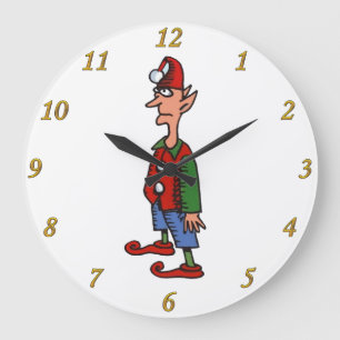 Elf At Attention white wall clock