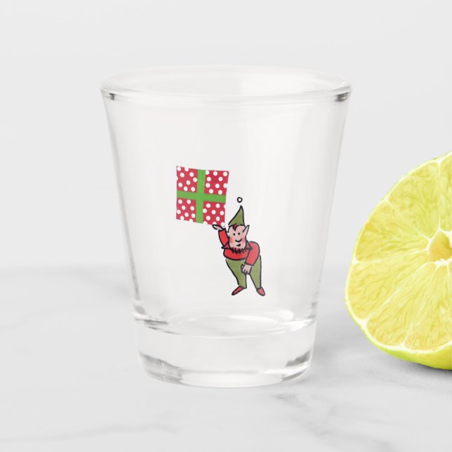 Elf avec Polka Dot Cadeau verre transparent (Devant)