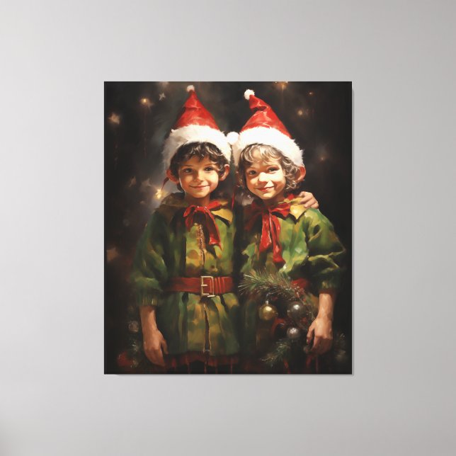 Elf Bestie Friends Canvas Print (Front)
