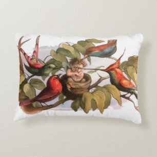 Elf Bird Sprite Pixie Brownie Fairy Tale Accent Pillow