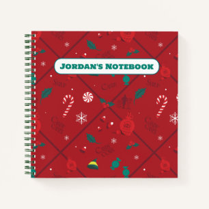 Elf Candy Checker Pattern Notebook