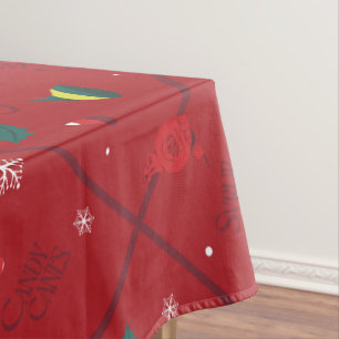 Elf Candy Checker Pattern Tablecloth