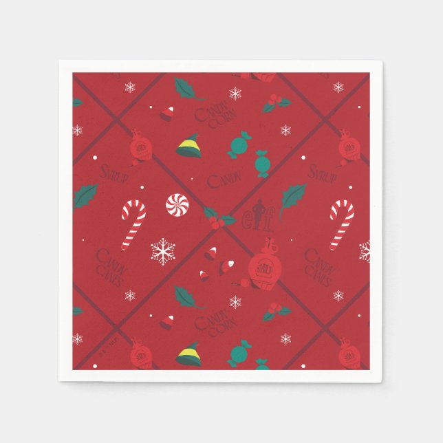 Elf Candy Chequered Pattern Napkin (Front)