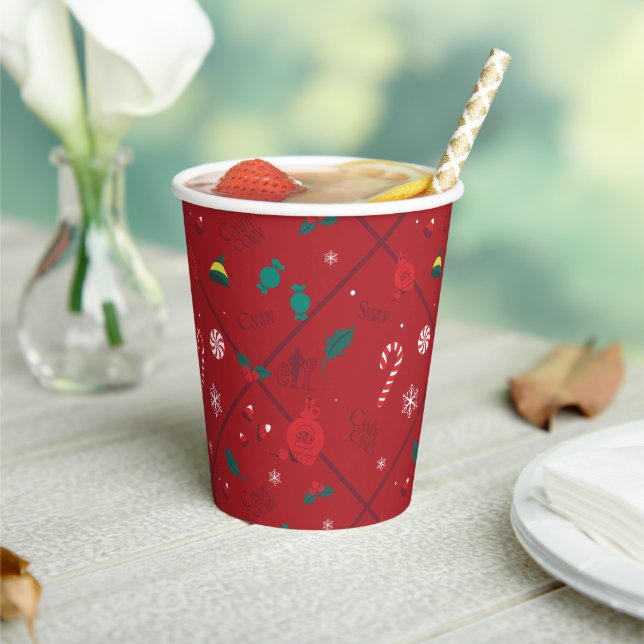 Elf Candy Chequered Pattern Paper Cups (Insitu)