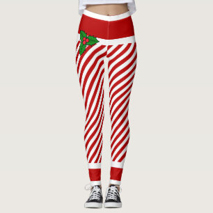 Elf Candy Stripes Christmas Costume Leggings