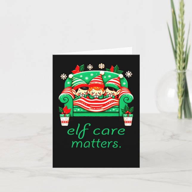 Elf Care S Sticker  Card (Front)