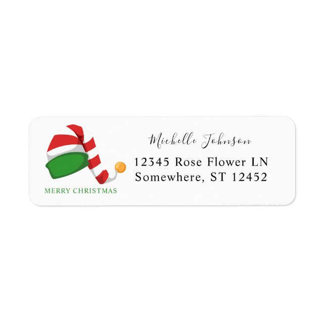 Elf Casquette Christmas Retourner l'adresse Label (Devant)