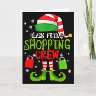 Elf Christmas Black Shopng Funny Friday Shopng Cre Card