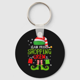 Elf Christmas Black Shopng Funny Friday Shopng Cre Keychain