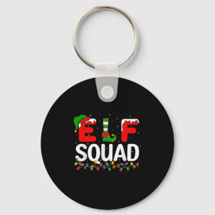 Elf Christmas Family Matching Xmas Pajama Elf Squa Keychain
