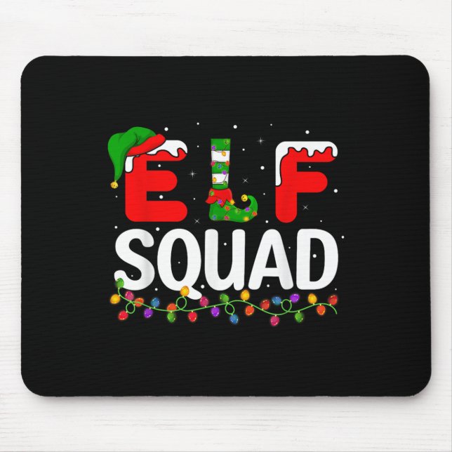 Elf Christmas Family Matching Xmas Pajama Elf Squa Mouse Pad (Front)