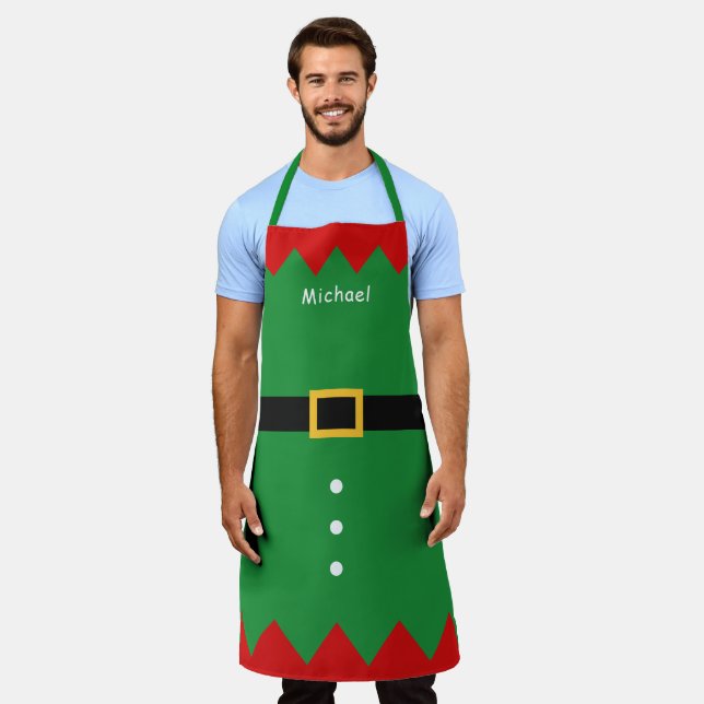 Elf Christmas Funny Holiday All-Over Print Apron (Worn)