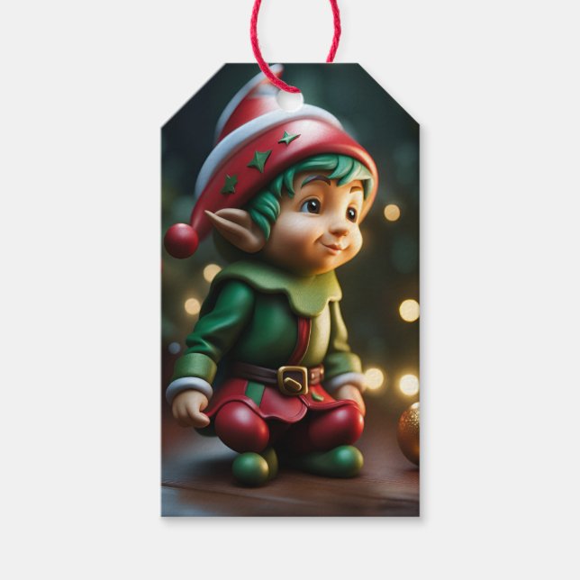 Elf Christmas Holiday Gift Tag (Front)