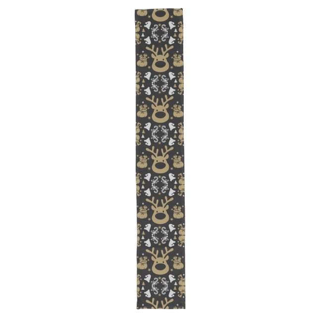 Elf Christmas Wrapping Long Table Runner (Front)
