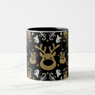 Elf Christmas Wrapping Two-Tone Coffee Mug