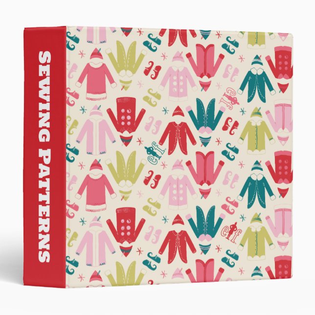 Elf Colourful Coat and Shoes Pattern Binder (Front/Spine)