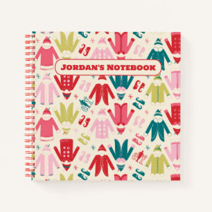 Elf Colourful Coat and Shoes Pattern Notebook