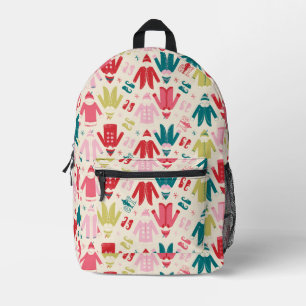 Elf Colourful Coat and Shoes Pattern Printed Backpack