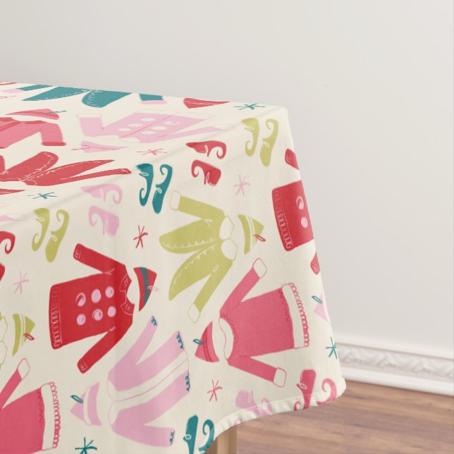Elf Colourful Coat and Shoes Pattern Tablecloth (In Situ)