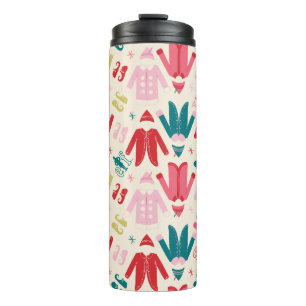 Elf Colourful Coat and Shoes Pattern Thermal Tumbler